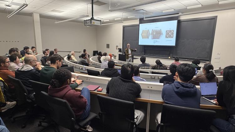 Prof. Kammer gave his talk on the failure mechanics of imperfect lattice material.