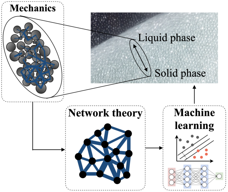 A diagram showing our concept of revealing the physics behind nonlocality in dense and ordered granular media.