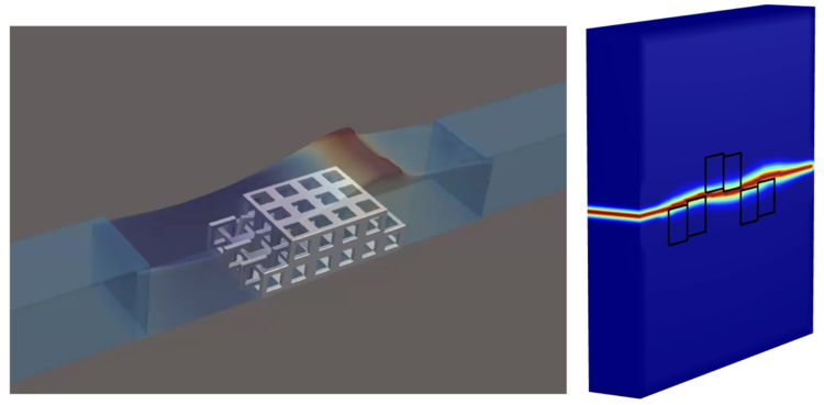 Two schematics showing our concept of designing "dynamic" structures and materials leveraging the mechanics of contact, friction, and fracture.