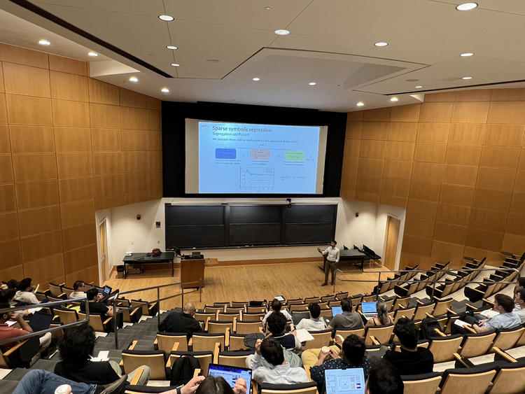 Kostas giving his talk on learning the rheology of dense granular flow!